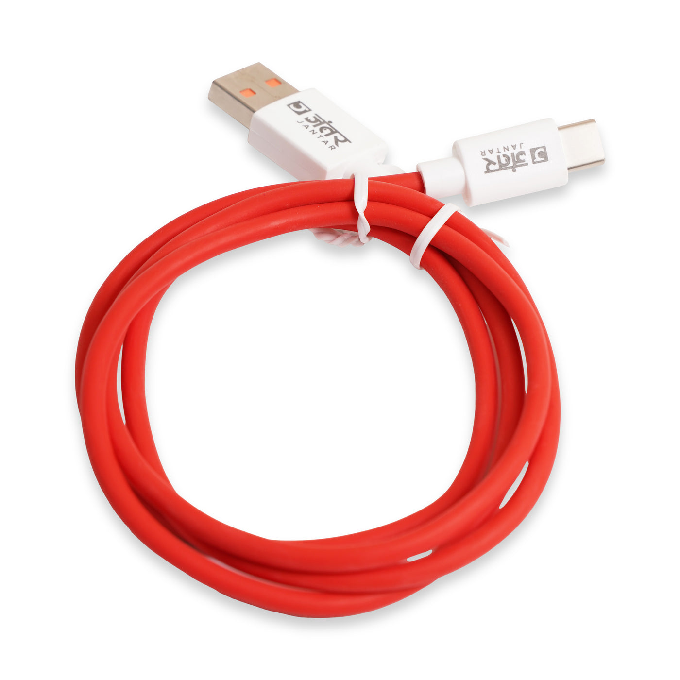 JANTAR USB to C Data Cable - Red & White Colour - Premium Quality