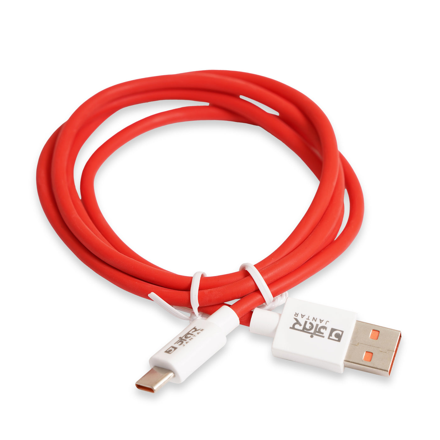 JANTAR USB to C Data Cable - Red & White Colour - Premium Quality